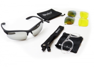 Daisy Тактические очки C3 Outdoor UV Protection Sunglasses Set /4 сменных линзы/ черный / AS-GG0019/
