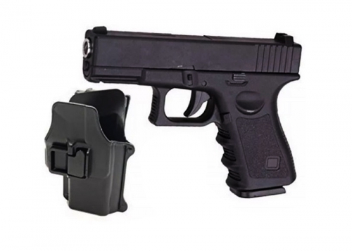 Страйкбольный пистолет Galaxy Glock17 metall спринг с кобурой (G.15+)