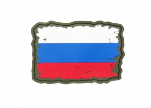 Шеврон "Флаг России" 24 /полноцветный на оливе/размеры 80х55 мм/