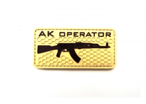 Шеврон "AK operator" /песочный с коричневым/ размер 80 х 40 мм  