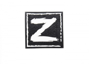 Шеврон "Z" ПВХ /белый на черном/ размеры 72х72 мм/