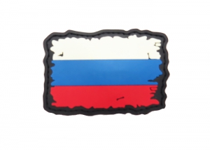 Шеврон "Флаг России" 24 /полноцветный на черном/размеры 80х55 мм/