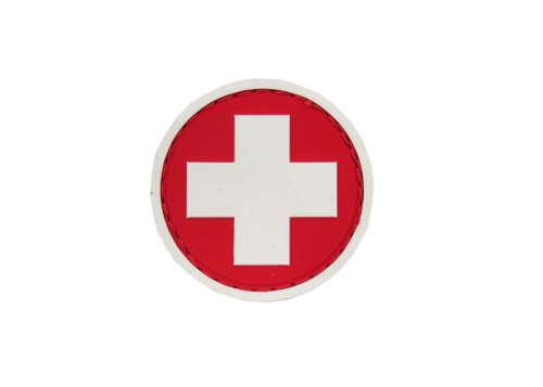 Шеврон "Медицина" (крест) /белый на красном/диаметр 45 мм/