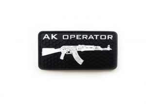 Шеврон "AK operator" /черный с белым/ размер 80 х 40 мм   