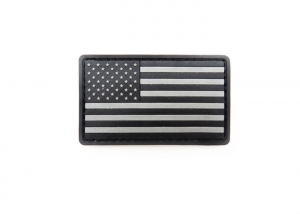 Шеврон "Флаг США" 2/ серый на черном/ размер 75х45 мм 