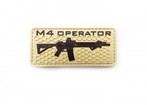 Шеврон "М4 operator" /песочный с коричневым/ размер 80 х 40 мм  