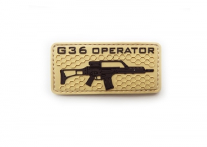 Шеврон "G36 operator" /песочный с коричневым / размер 80 х 40 мм   