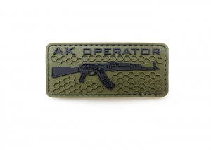 Шеврон "AK operator" /черный на оливе/ размер 80 х 40 мм   