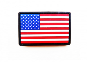 Шеврон "Флаг США" 1/ полноцветный на черном/ размер 75х45 мм