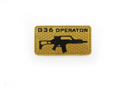 Шеврон "G36 operator" / черный на койоте / размер 80 х 40 мм  