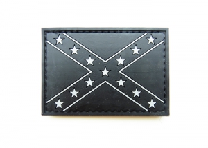 Шеврон "Флаг Конфедерации" /черно-серый/ размер 75х50 мм 