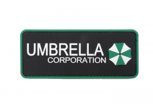 Шеврон "Umbrella Corporation" /белый с зеленым на черном/ размер 118 х 49 мм/