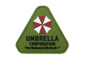 Шеврон "Umbrella Corporation" /треугольник/зеленый/ размер 64 х 71 мм/