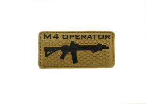 Шеврон "М4 operator" /черный на койоте/ размер 80 х 40 мм  