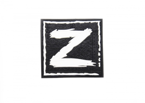 Шеврон "Z" ПВХ / белый на черном/размеры 72х72 мм/
