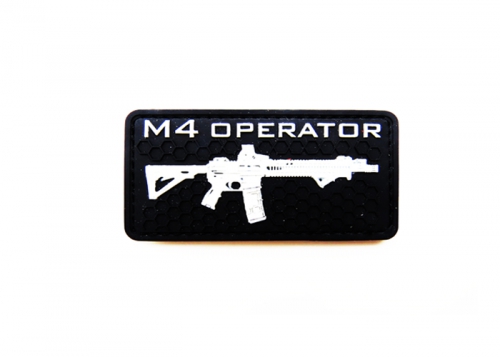 Шеврон "М4 operator" /черный с белым/ размер 80 х 40 мм  