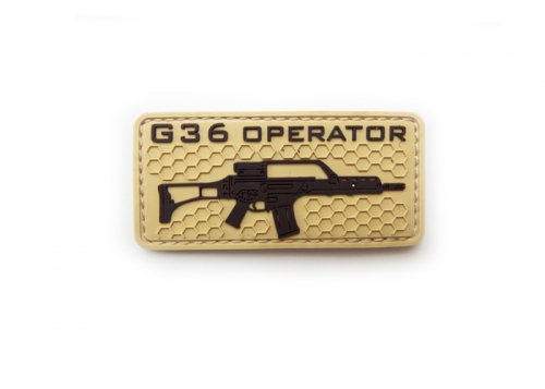 Шеврон "G36 operator" /песочный с коричневым / размер 80 х 40 мм  