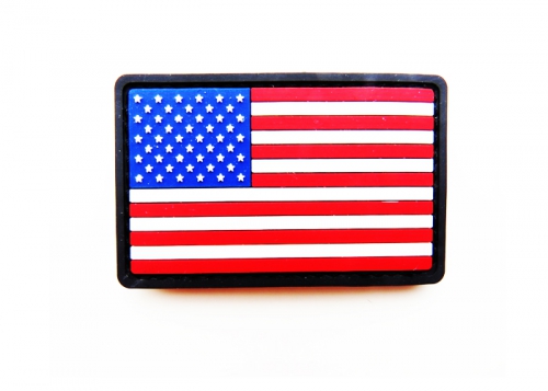 Шеврон "Флаг США" /полноцветный на черном/размер 75х45