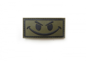 Шеврон "Smile" /олива с черным (смайлик)/ размер 70 х 35 мм    