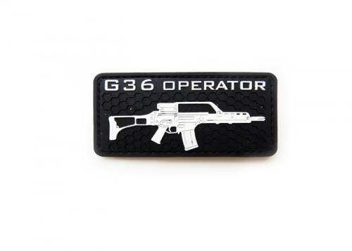 Шеврон "G36 operator" /черный с белым / размер 80 х 40 мм  