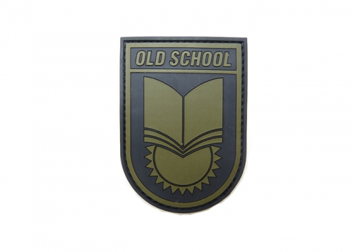 Шеврон "OLD SCHOOL" / олива с черным/размер 65х90 мм  