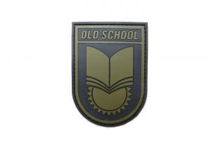 Шеврон "OLD SCHOOL" / олива с черным /размер 65х90 мм   