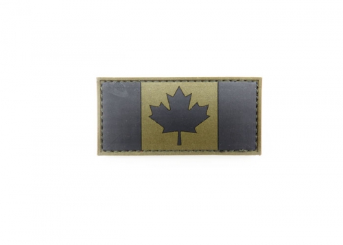 Шеврон "Флаг Канады" /олива с черным/ размер 80х40 мм  