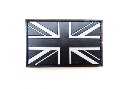 Шеврон "Флаг Великобритании" /черно-серый/размер 80х50 мм