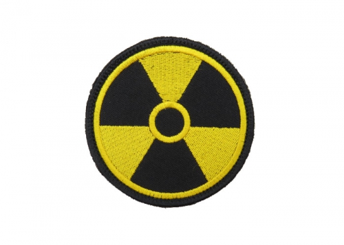 Шеврон "Радиация" /желтый на черном/ диаметр 85 мм/