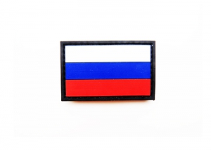 Шеврон "Флаг России" 4 /черный, полноцветный/размер 60х40 мм 