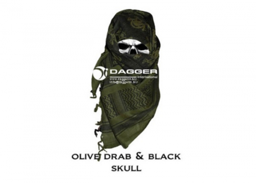 DAGGER Арафатка (шемаг) /Tactical Shemagh OD/Black Color Skulls/DI-9056