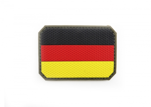 Шеврон "Флаг Германии" hexagon /цветной на оливе/размер 90х60 мм  