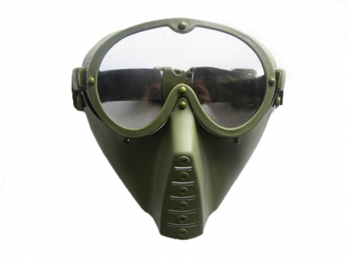 Защитная маска MANG стекло олива ― Мангуст-аирсофт