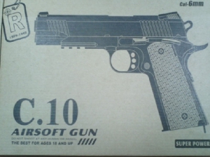 Страйкбольный пистолет Airsoft Gun C.10 COLT1911PD Rail