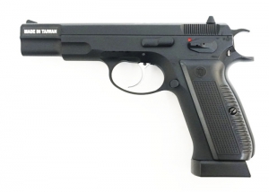 KJW Страйкбольный пистолет CZ75 Black GBB metal slide (CO2) 